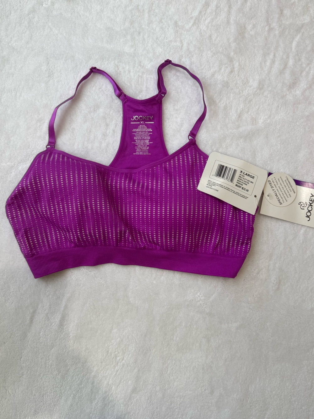 Bundle NWT 4 XL Women’s Jockey Sports Exercise Bras -Purple, Orange, Gray Tops - Picture 3 of 11